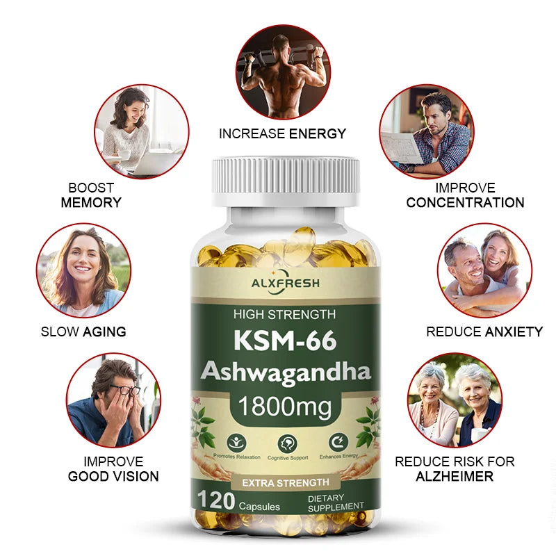 KSM-66 Organic Ashwagandha Capsules with Zinc